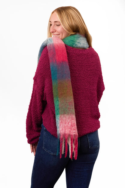 ALB Custom Women's Plaid Fleece Scarf