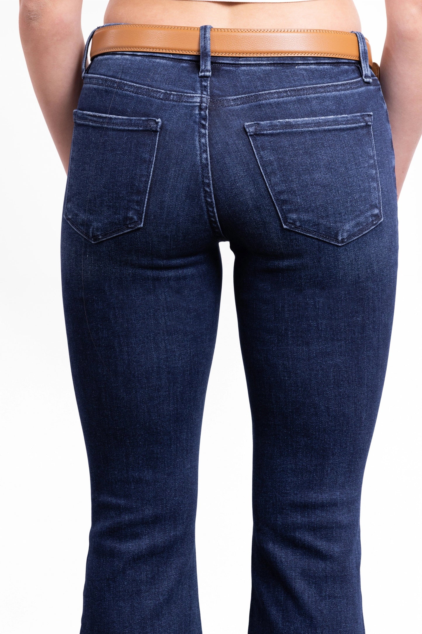 The Gwen Mid-Rise Tummy Control Flare - Three Inseams (Blue)