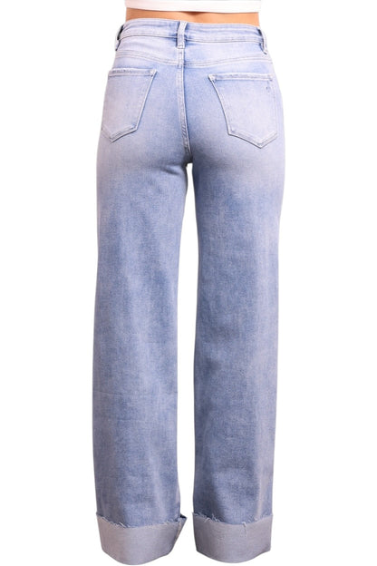 The Tarin High-Rise Tummy Control Cuffed Wide Leg Jeans - Three Inseams