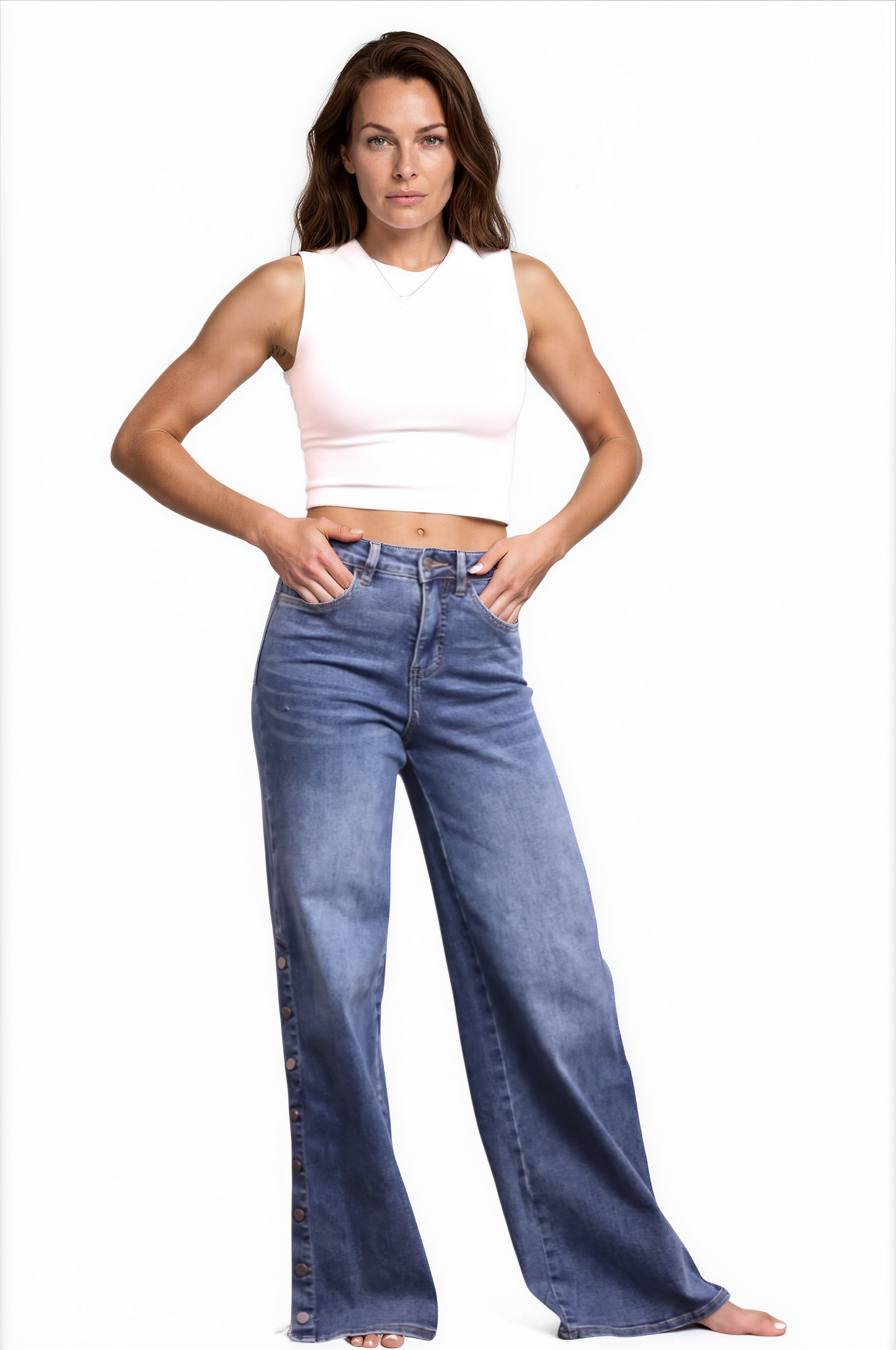 The Auburn High-Rise Tummy Control Wide Leg Jeans - Three Inseams