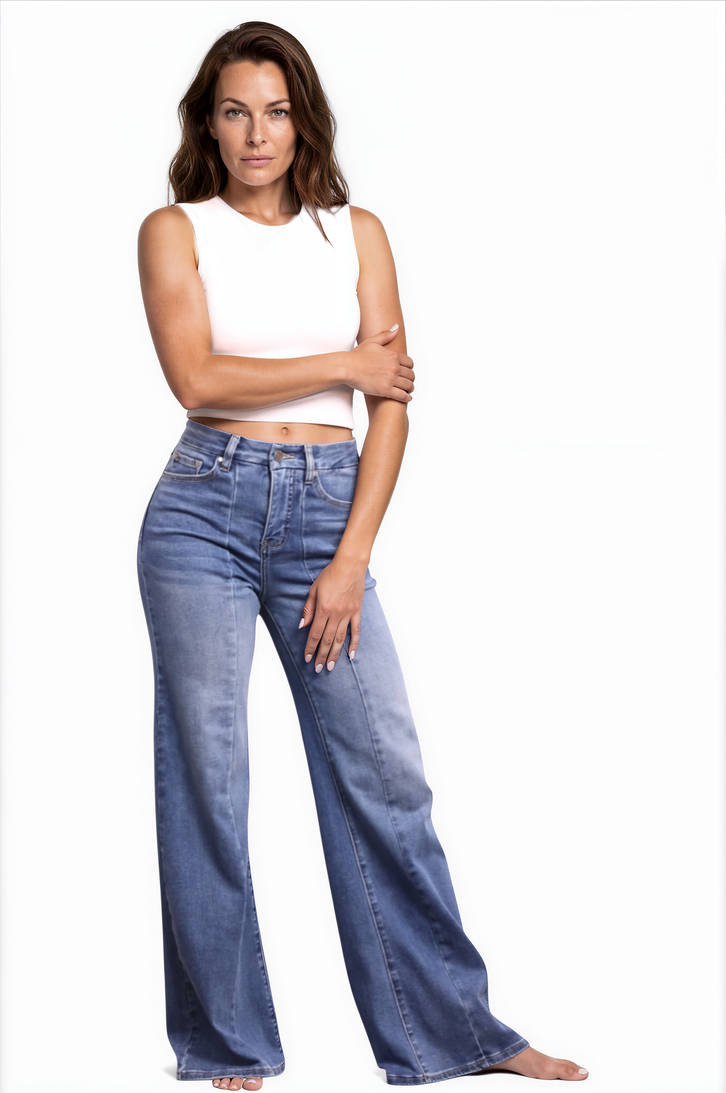 The Esme High-Rise Tummy Control Wide Leg Denim - Three Inseams