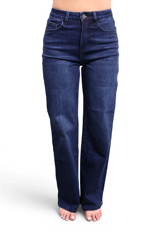 The Jenny High-Rise Tummy Control Vintage Dark Blue Wide Leg Jeans