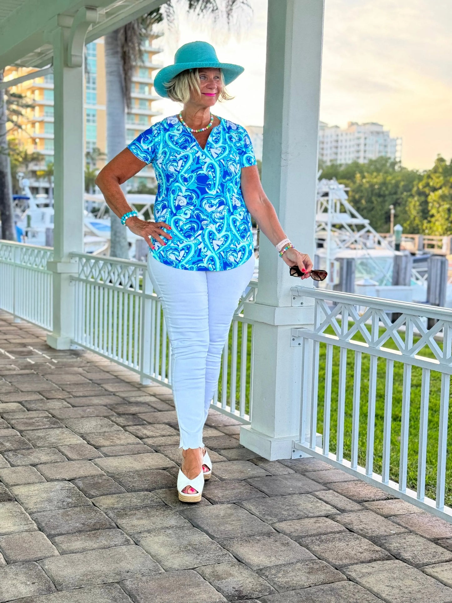BLUE DREAMING SHORT SLEEVE TOP