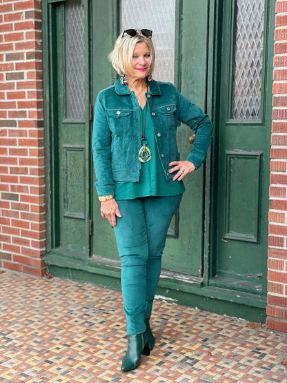 LULU-B EMERALD  VELOUR PANTS