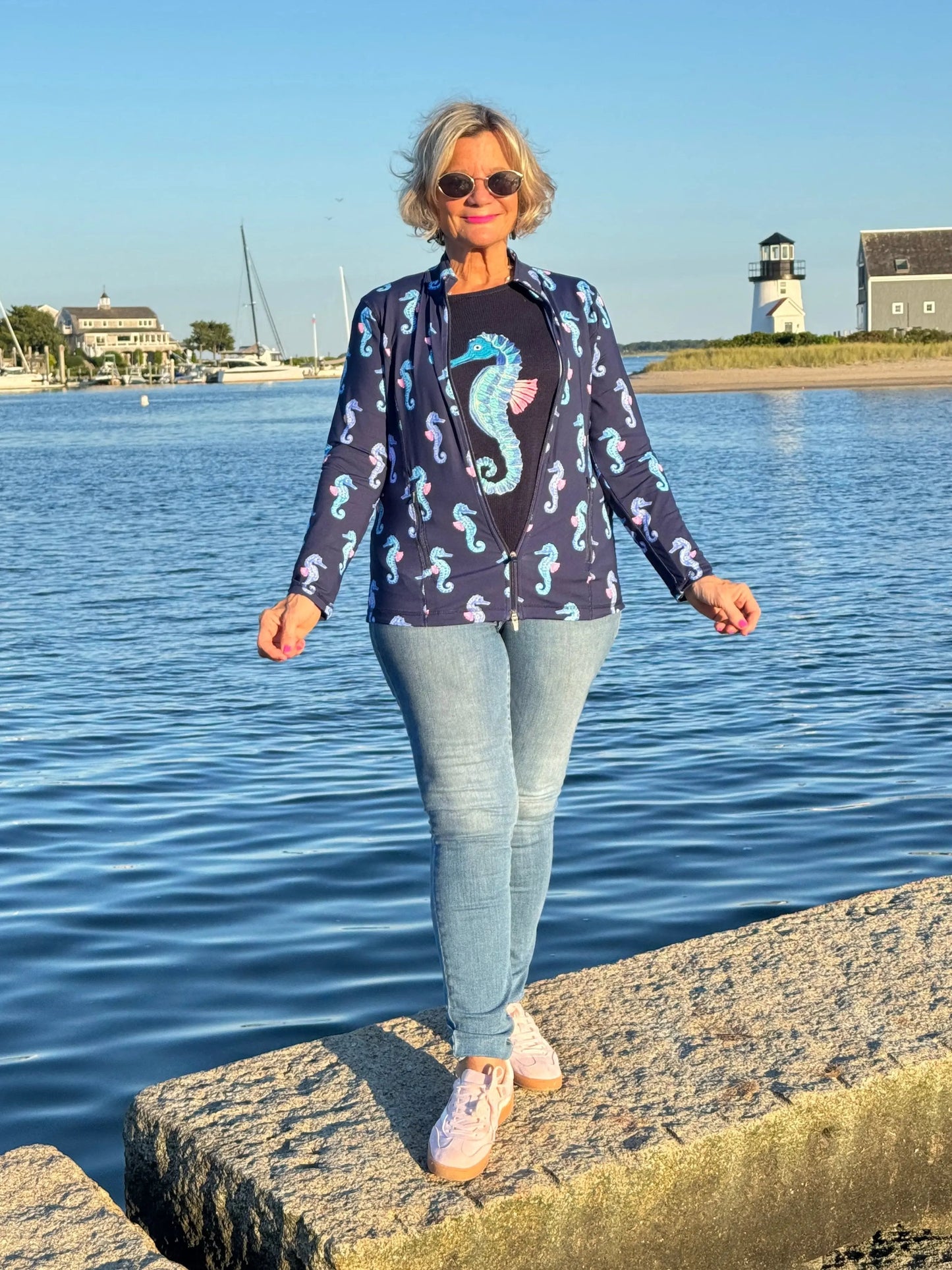 LULU-B NAVY SEAHORSE SWEATER