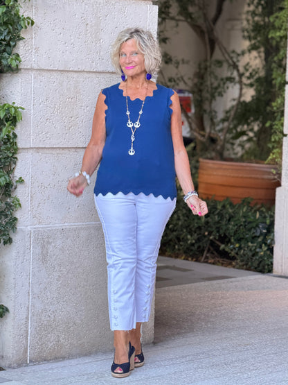 FRENCH RIVIERA NAVY SCALLOP TANK