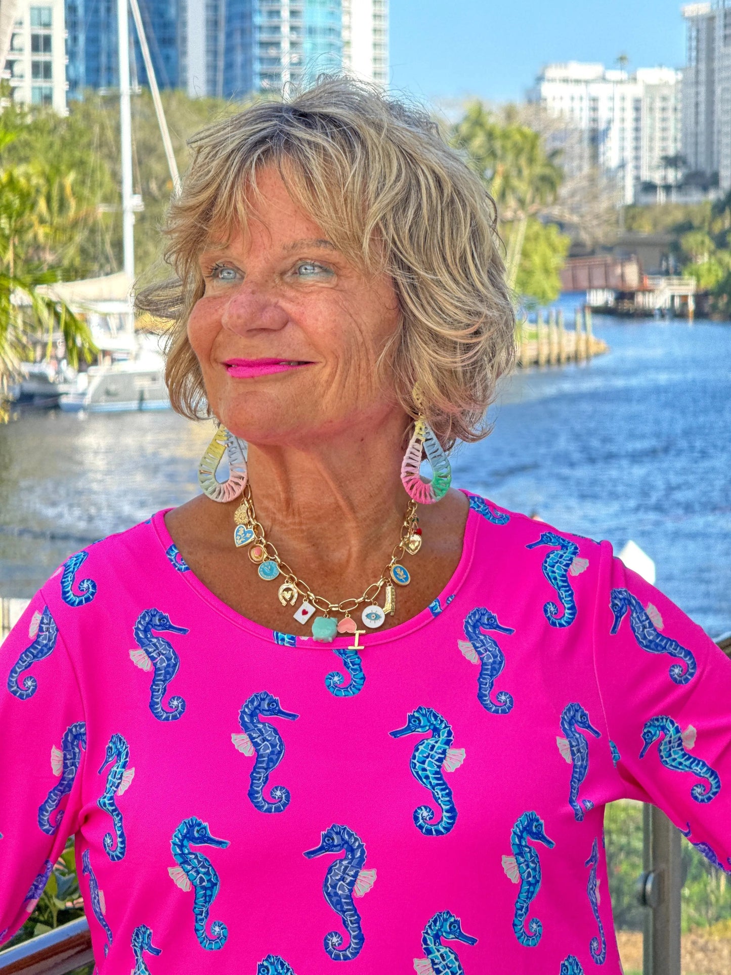 LULU B SEAHORSE BAY ASYMMETRIC TOP