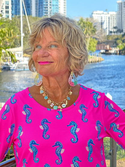 LULU B SEAHORSE BAY ASYMMETRIC TOP