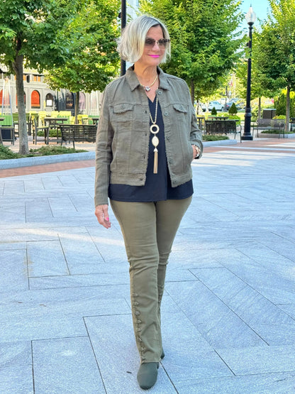 LULU-B NEW OLIVE LINEN JACKET