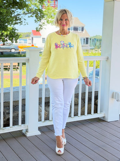 BEACH CLUB YELLOW ADIRONDACK SWEATER