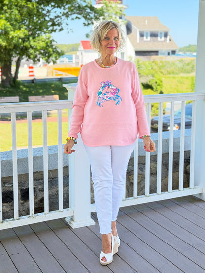 BEACH CLUB PINK CRAB SWEATER