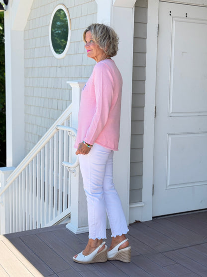 BEACH CLUB PINK ADIRONDACK SWEATER