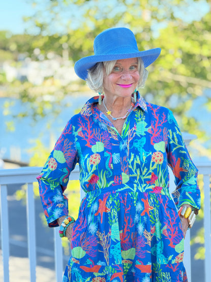 CORAL GARDEN COLLAR DRESS