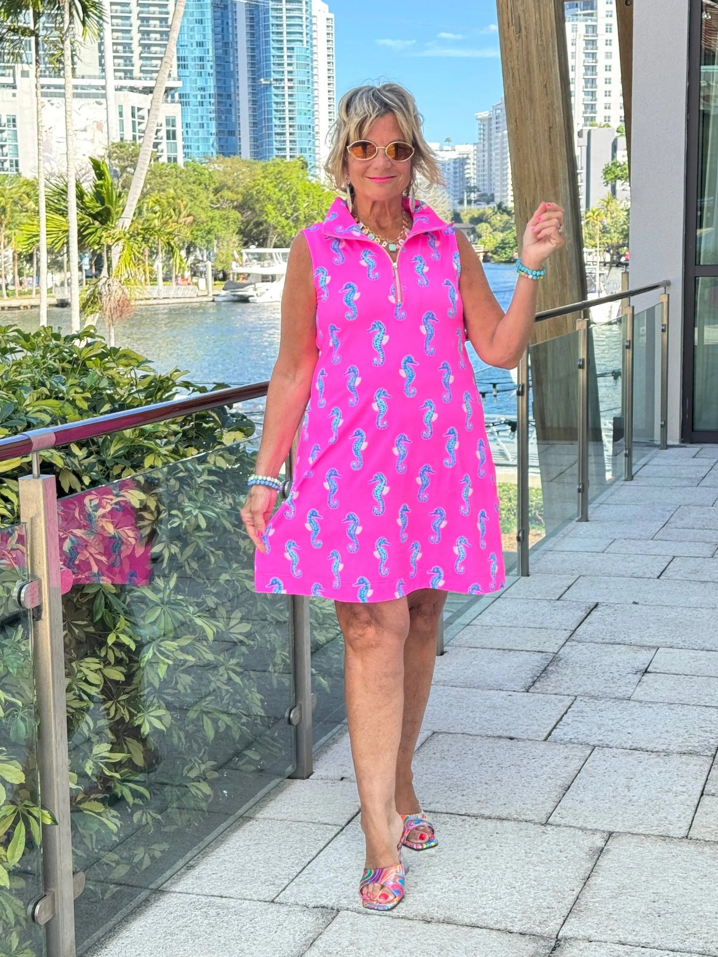 LULU B SEAHORSE BAY ZIPPER SWING DRESS