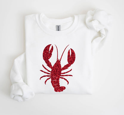 Glitter Red lobster  Sweatshirt