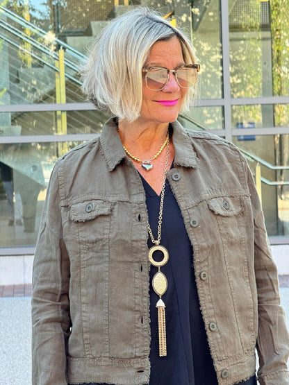 LULU-B NEW OLIVE LINEN JACKET