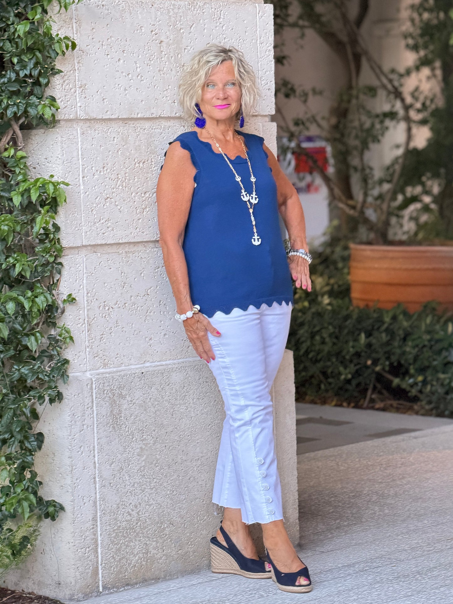 FRENCH RIVIERA NAVY SCALLOP TANK