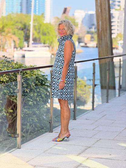 LULU B OCEAN TREASURES HALF ZIPPER DRESS