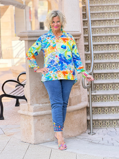 Ethyl Casual Collar V-Neck Blouse - Approval