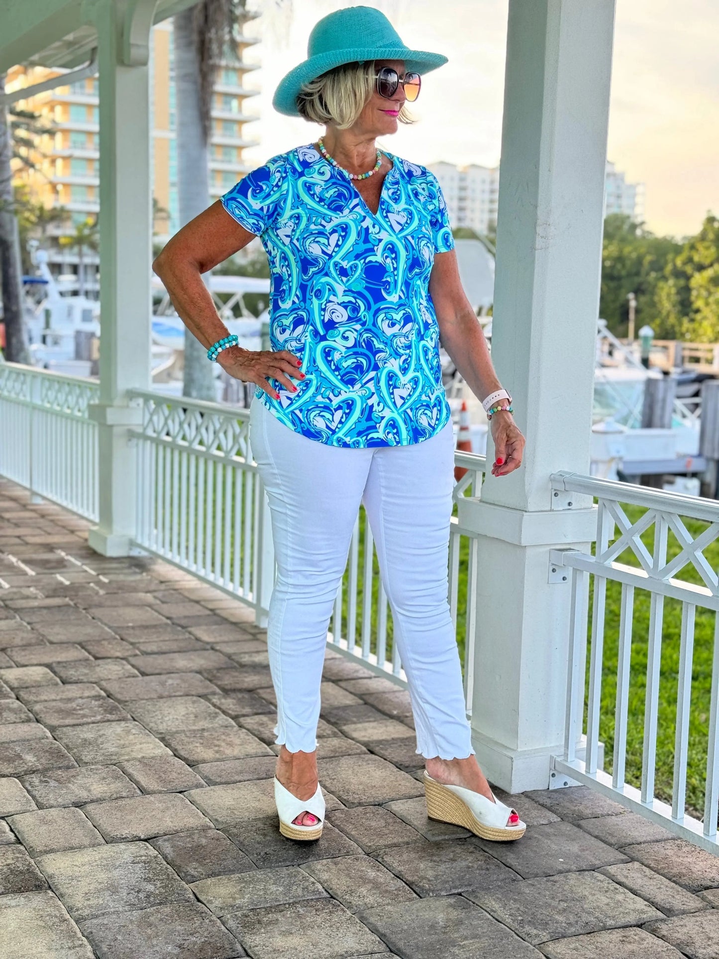BLUE DREAMING SHORT SLEEVE TOP