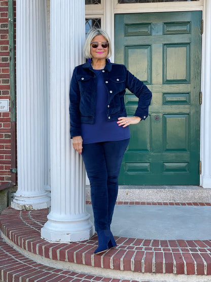 LULU-B NAVY VELOUR JACKET