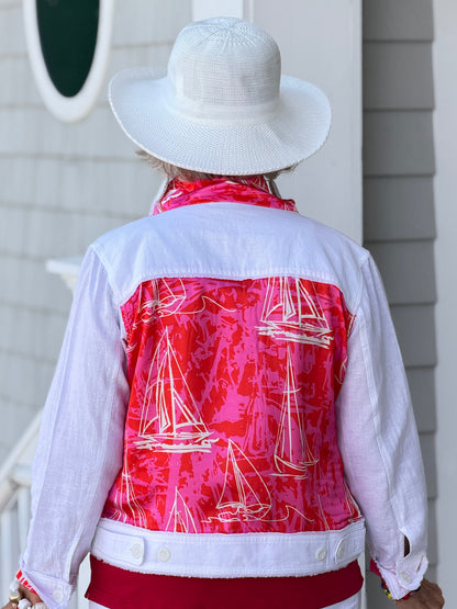 HARBOR LIGHTS RED LINEN JACKET
