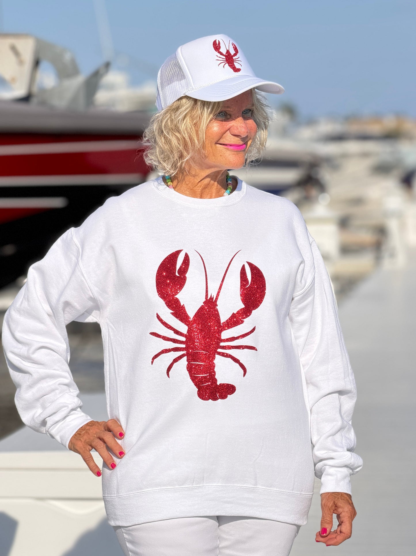 Glitter Red lobster  Sweatshirt