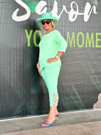 CLEAR LIME ASYMMETRIC TOP