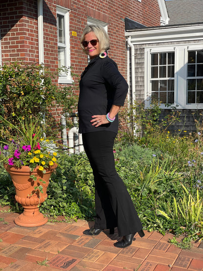 LULU-B BLACK RUFFLE TOP