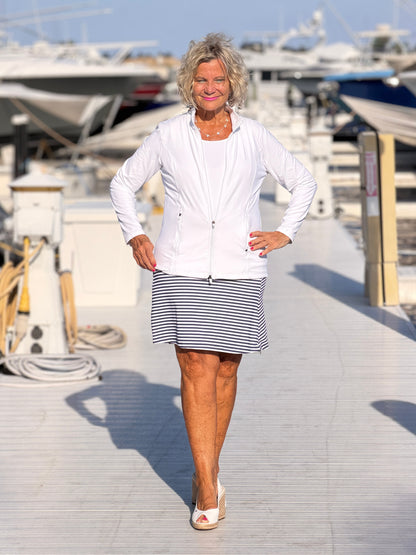DOCKSIDE NAVY STRIPED SKORT