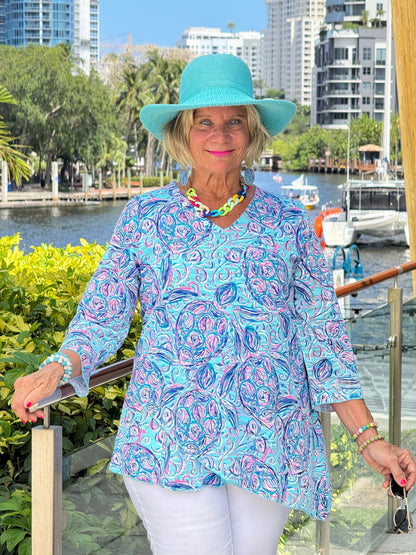 BLUE TURTLE ASYMMETRIC TOP