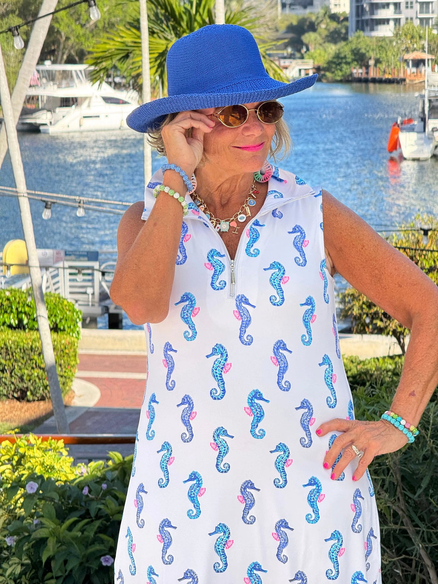 LULU B SHORELINE CHARM ZIPPER SWING DRESS