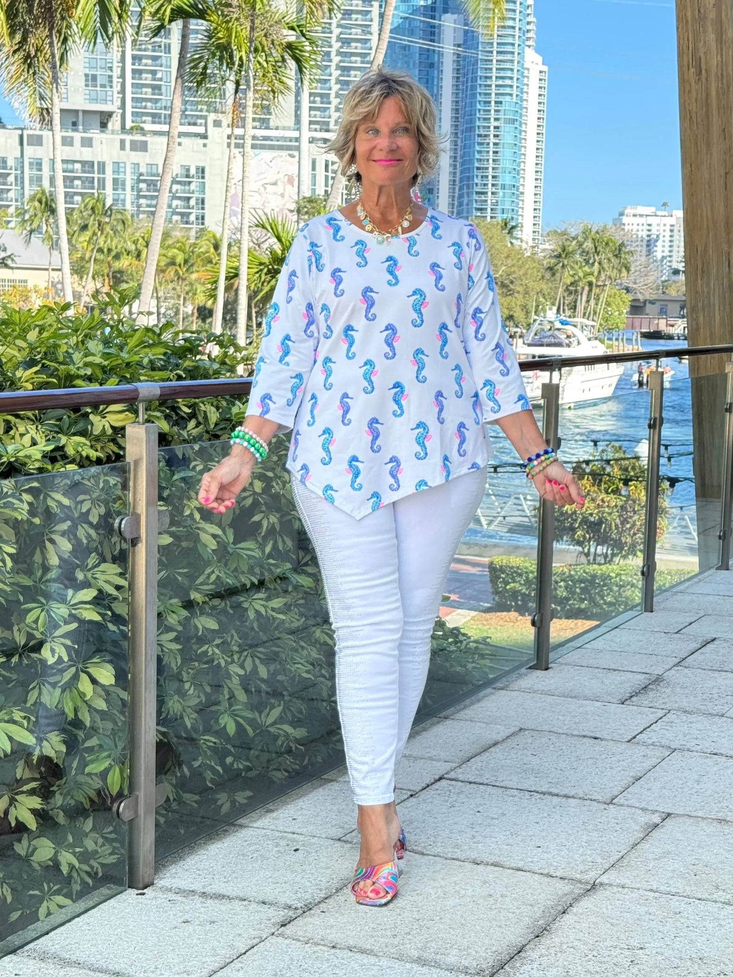 LULU B SHORELINE CHARM ASYMMETRIC TOP