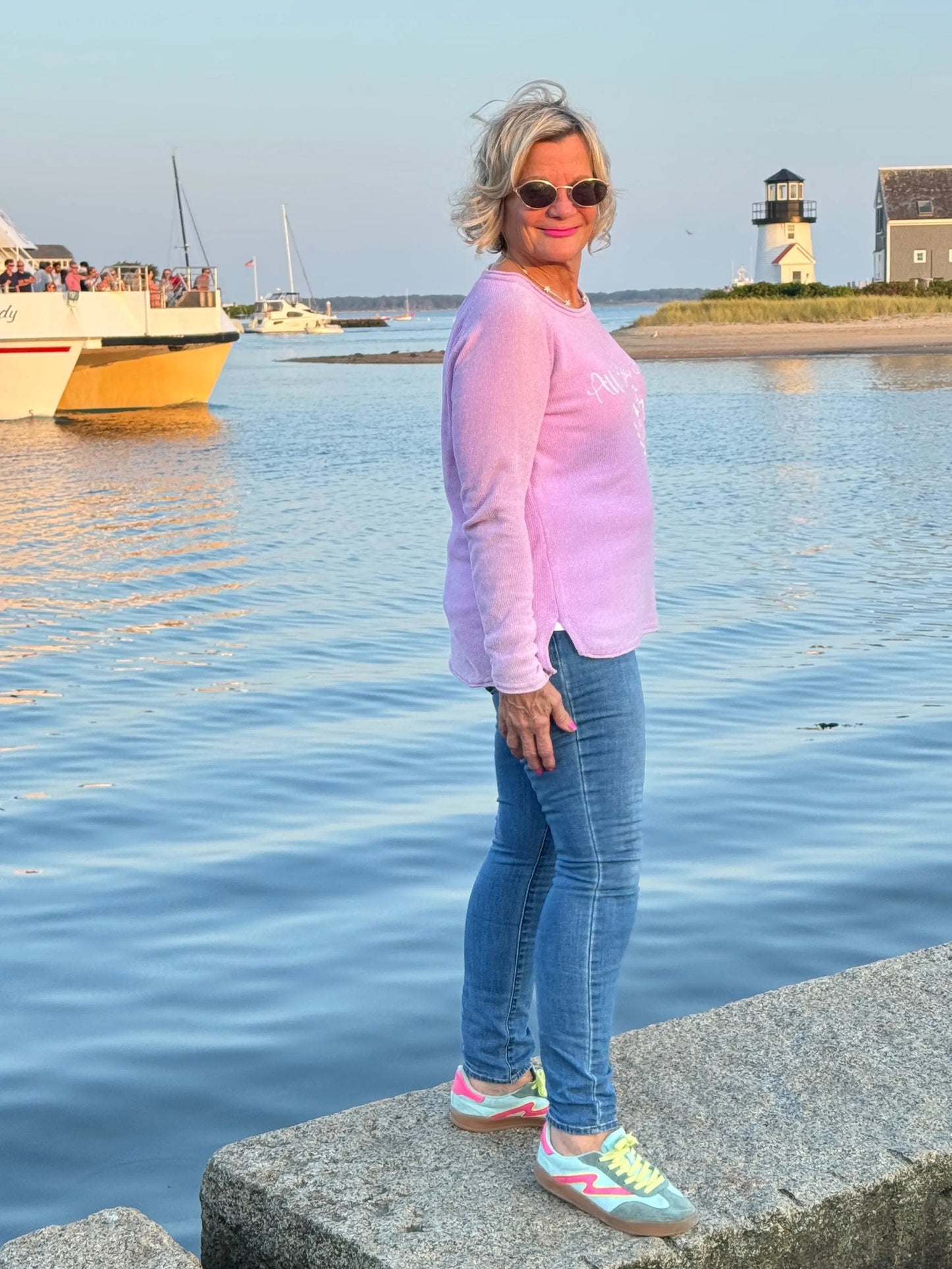 LULU-B LILAC ALL YOU NEED CREW NECK SWEATER