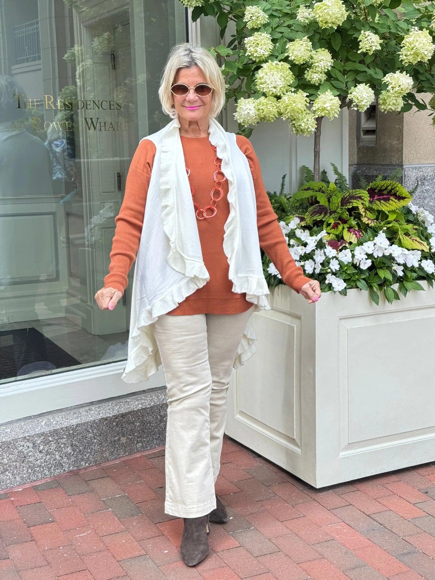 Cream ruffle Vest