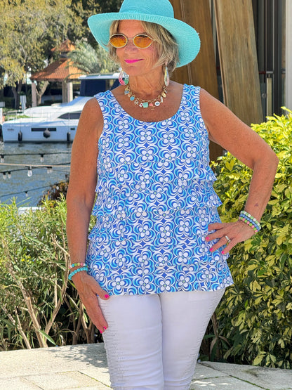 LULU B COASTAL BLOOM CHA CHA TANK