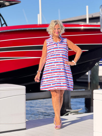 LULU B STARS RUFFLE DRESS