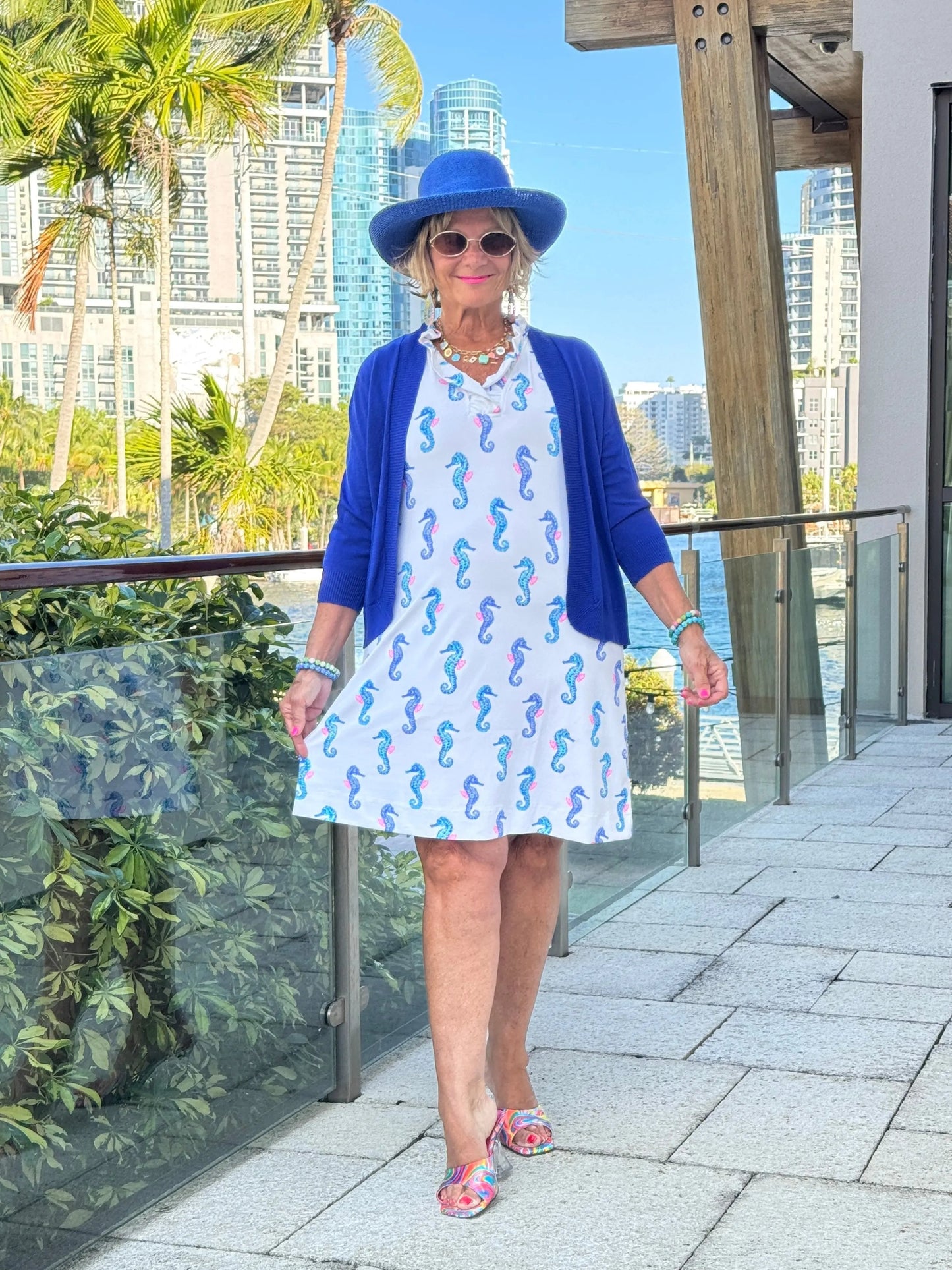 LULU B SHORELINE CHARM RUFFLE DRESS