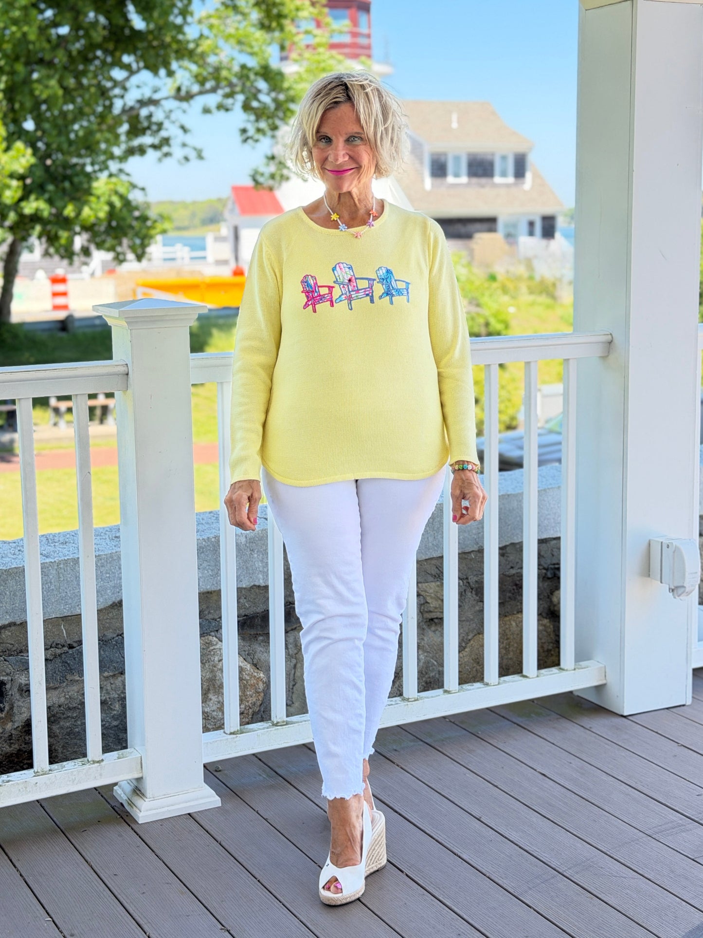 BEACH CLUB YELLOW ADIRONDACK SWEATER