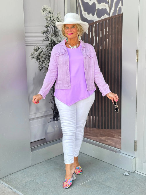 LULU B LILAC LINEN JACKET
