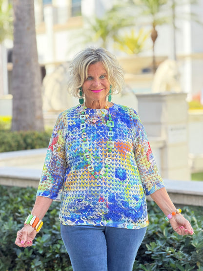 ETHYL ARTWORK MESH TOP