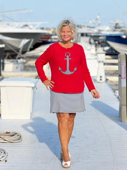 DOCKSIDE NAVY STRIPED SKORT