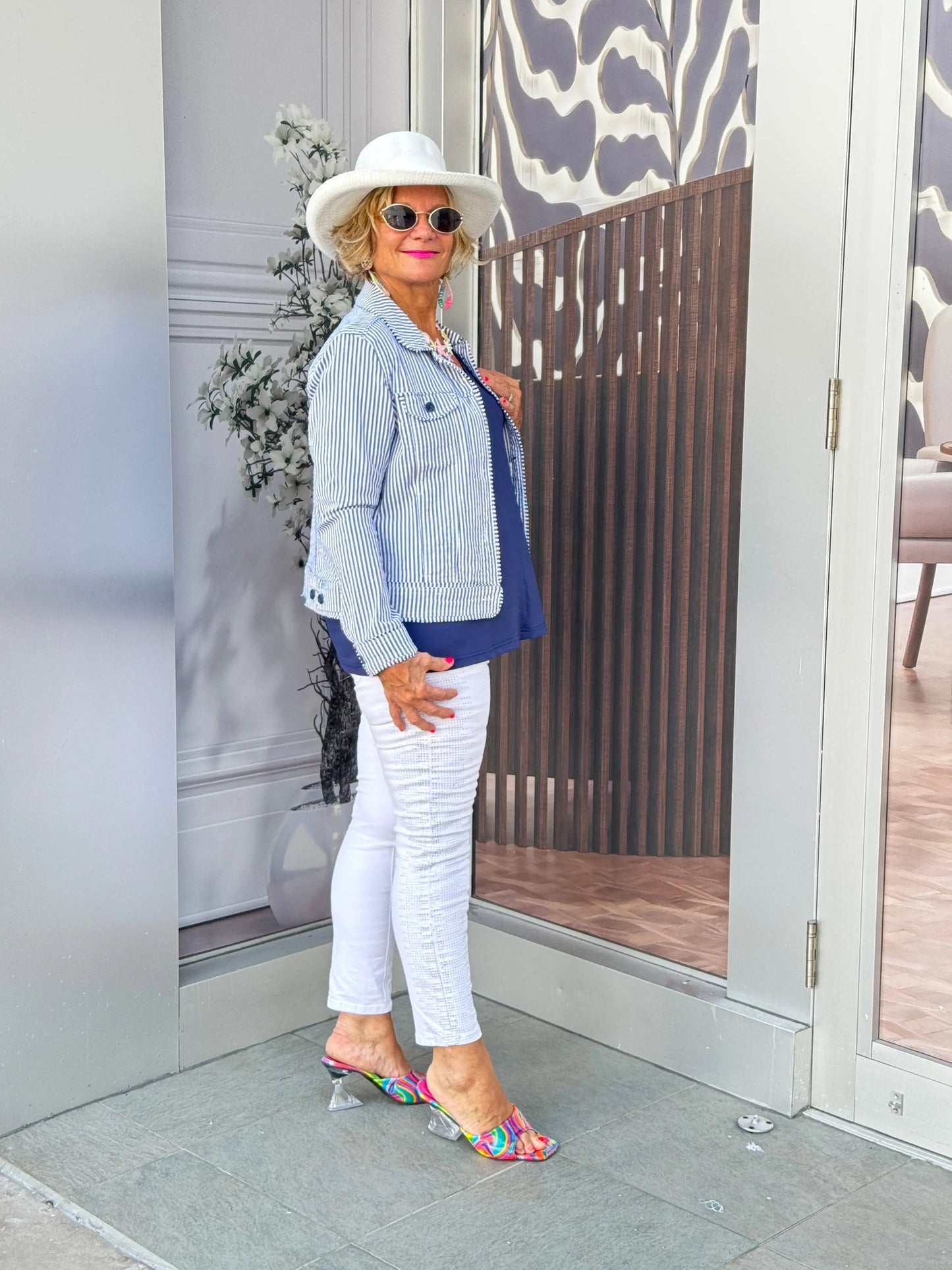 LULU B  NAVY SEERSUCKER JACKET