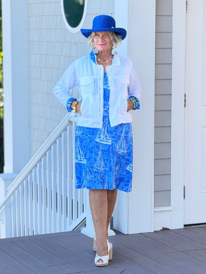 HARBOR LIGHTS BLUE SAILBOAT DRESS