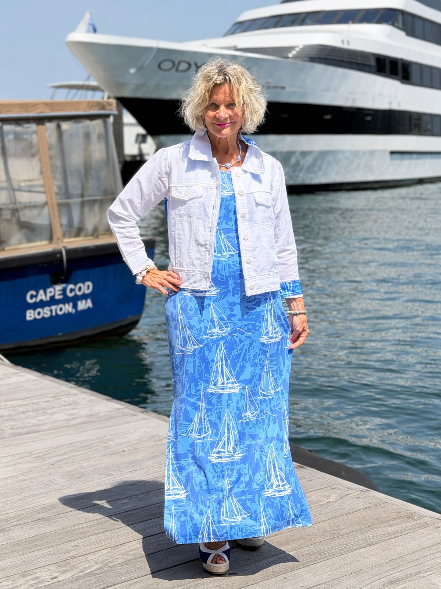 HARBOR BLUES SAILBOAT LINEN  JACKET