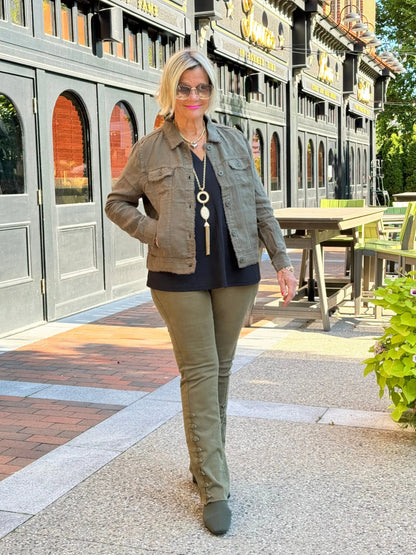 LULU-B NEW OLIVE LINEN JACKET