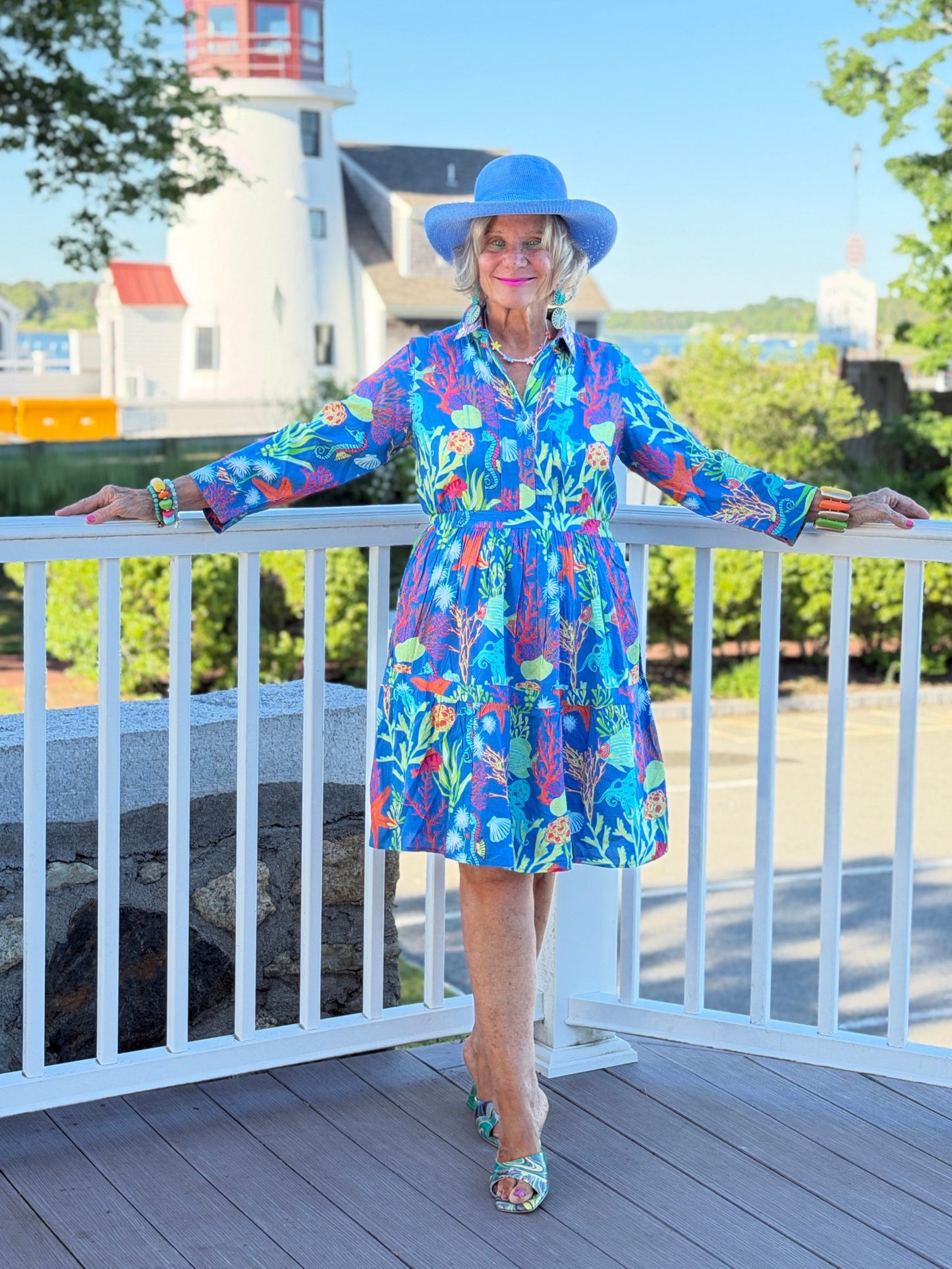 CORAL GARDEN COLLAR DRESS