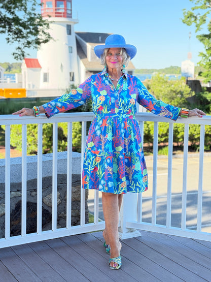 CORAL GARDEN COLLAR DRESS