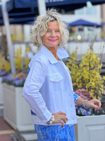 HARBOR BLUES SAILBOAT LINEN  JACKET