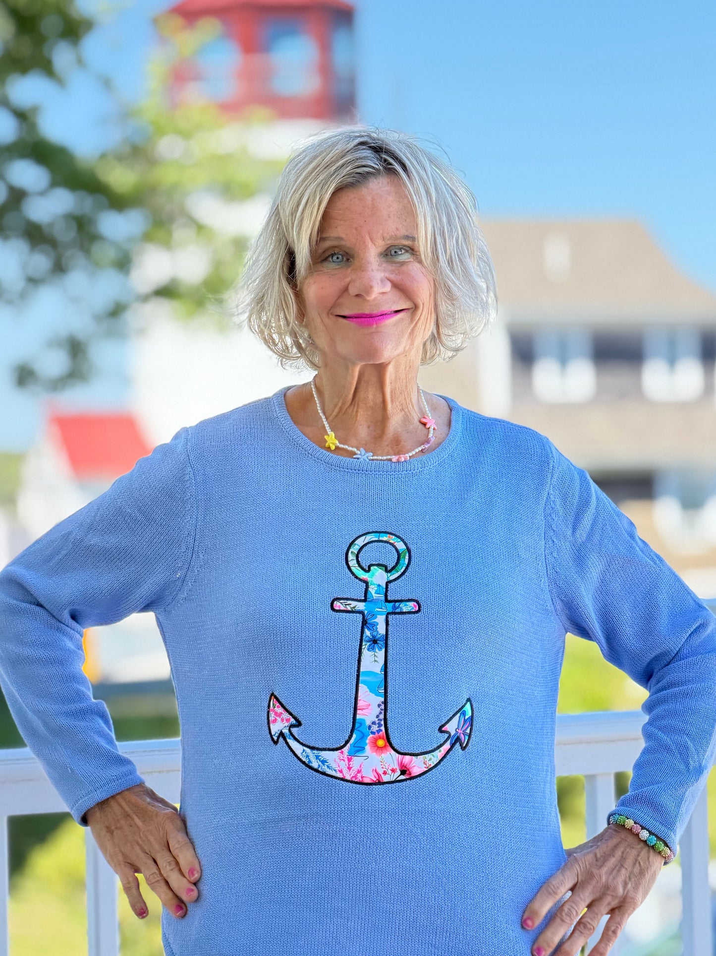 BEACH CLUB PERRI CAPE COD ANCHOR SWEATER